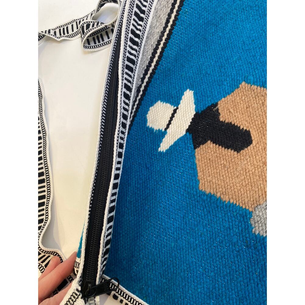 Woolen Incan Folk Bag Made in Ecuador NWT Zipper Double Side Woven Crossbody Bag - Picture 4 of 7